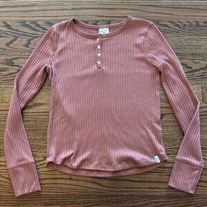 Abercrombie Kids Ribbed Long Sleeve Henley, Size 15/16
